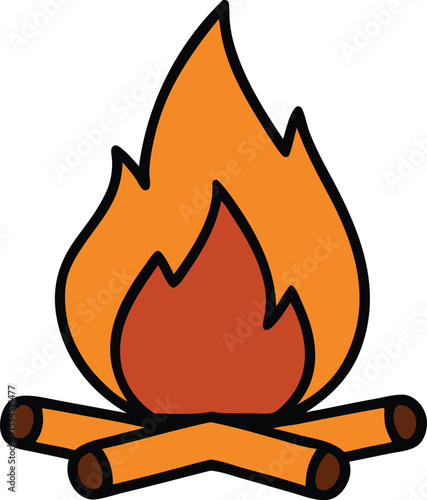 campfire icon clipart vector on transparent background	
