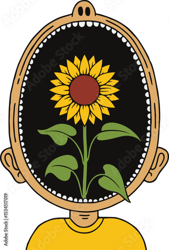 vector illustration of a sunflower