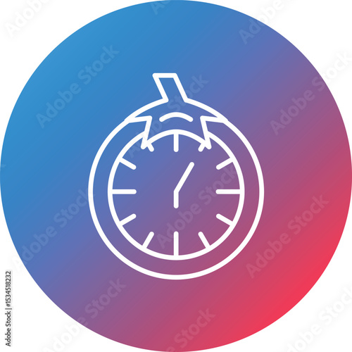 Pomodoro Technique Line Gradient Circle Background Icon