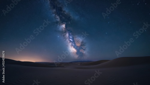 Wallpaper Mural Stunning long exposure image captures Milky Way galaxy stretching over desert landscape. Astronomy, travel nature themes. Scenic celestial nightscape with stars, cosmos, space. Remote, peaceful, Torontodigital.ca