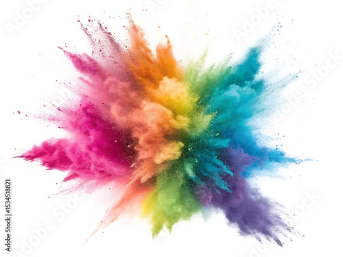 Colorful explosion of powder paint with a burst of vibrant hues against a black backdrop art