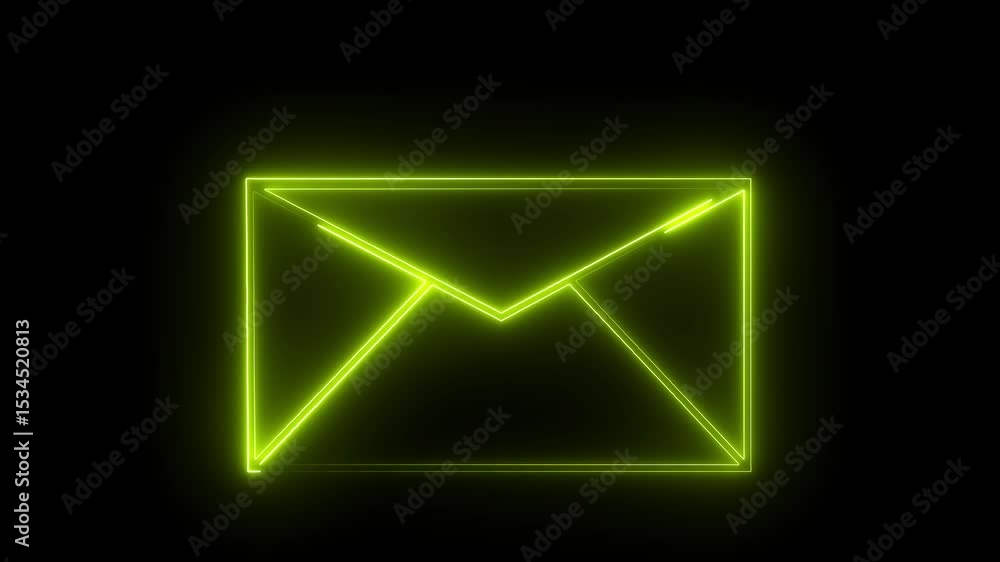 Purple color neon mail envelope icon animated on black background. glowing neon Mail envelope, incoming mail,dark yellow neon icon. Purple color neon mail envelope icon animated on black background. glowing neon Mail envelope, incoming mail,dark yellow neon icon.