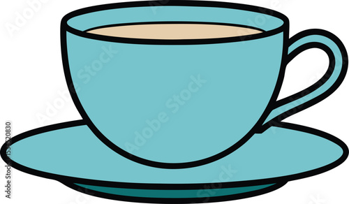 cup and saucer icon clipart vector on transparent background	