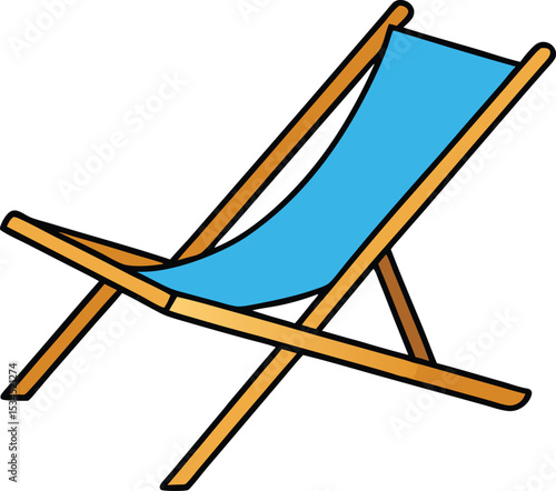 deck chair icon clipart vector on transparent background	