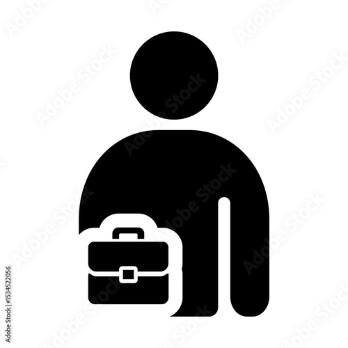 働く人、ビジネスパーソンを象徴するかばんと人物のアイコン