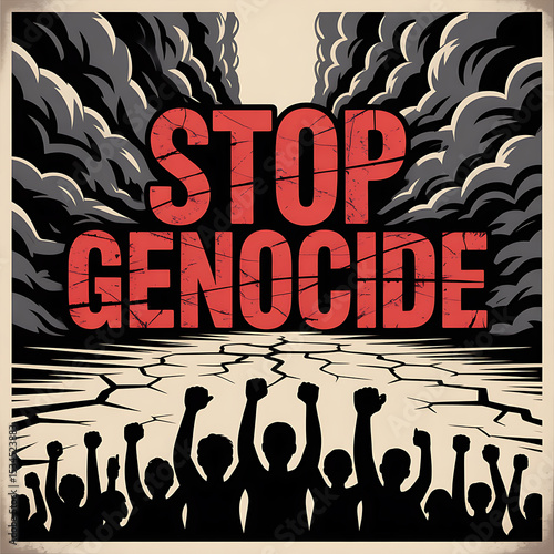 Unity Against Genocide: Bold visual protest calling for justice and solidarity