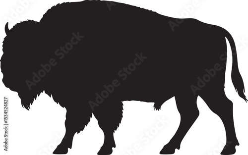 European Bison Vector Silhouette