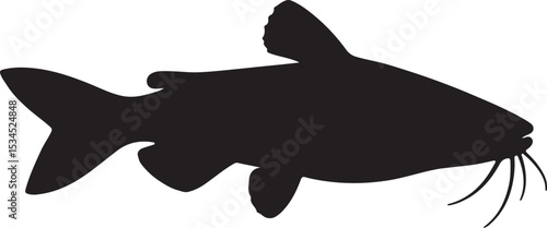 European Catfish Vector Silhouette