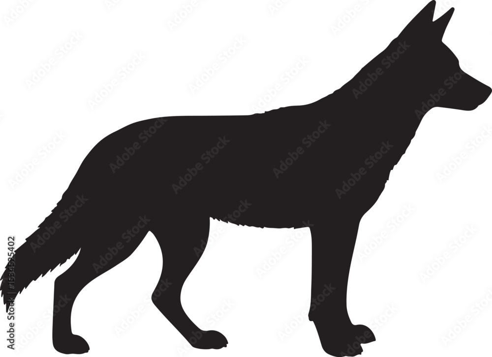 Dingo – Solid Black Silhouette and Outline Vector Set Dingo – Solid Black Silhouette and Outline Vector Set
