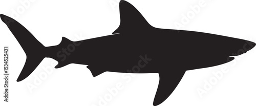 Dogfish – Solid Black Silhouette and Outline Vector Set