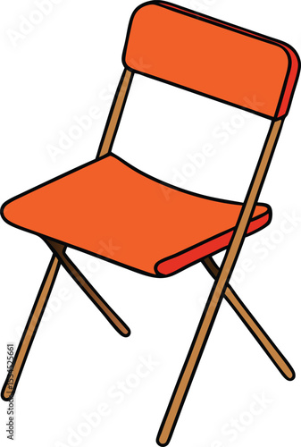 foldable chair icon clipart vector on transparent background	