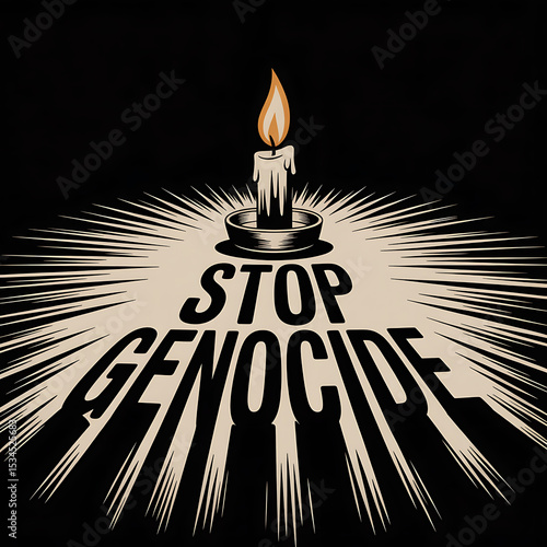 Illumination Against Atrocity: Candle glowing over 