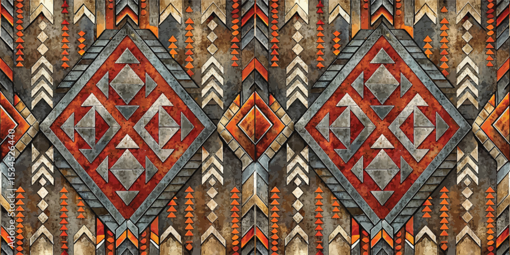 Abstract geometric pattern with vibrant orange and gray tones. Abstract geometric pattern with vibrant orange and gray tones.