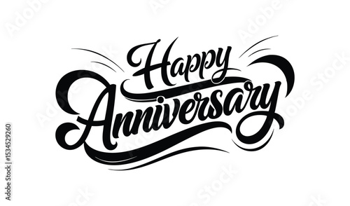 Happy anniversary elegant lettering design
