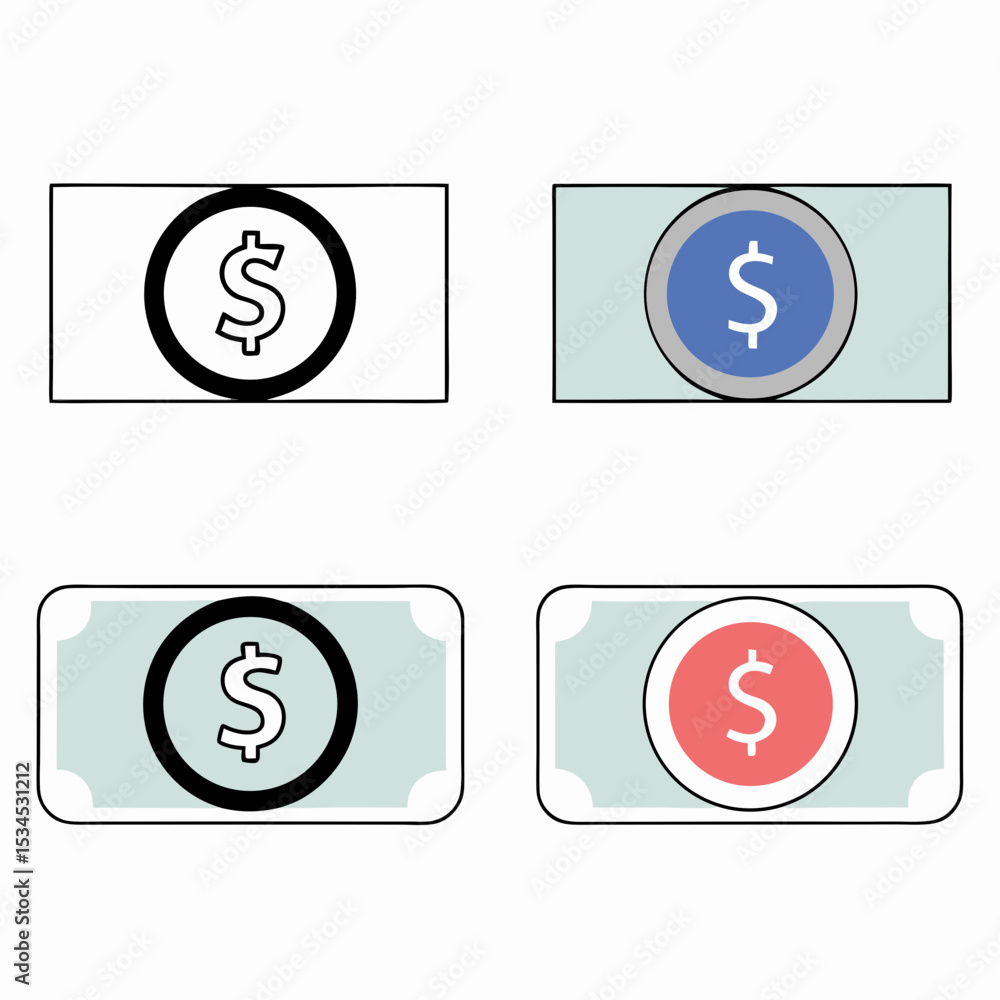 Obraz premium set of icons with dollar symbols