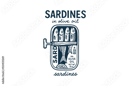 Sardines in Olive Oil – Vintage Fish Can Label Art