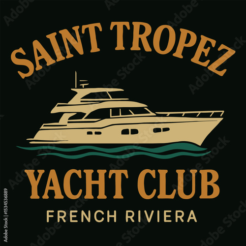 Retro Saint Tropez Yacht Club Print – French Riviera Boat Graphic Tee & Hoodie
