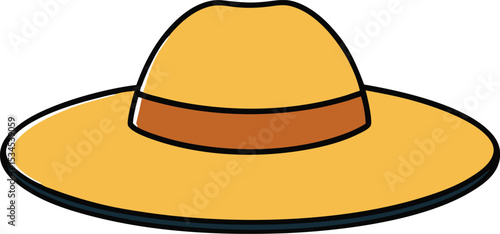 sunhat icon clipart vector on transparent background
