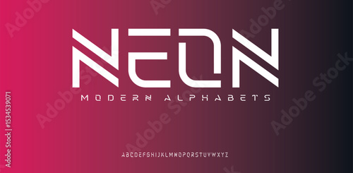 Neon modern minimal flat alphabet capital letter logo design