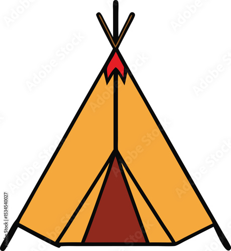 teepee tent icon clipart vector on transparent background

