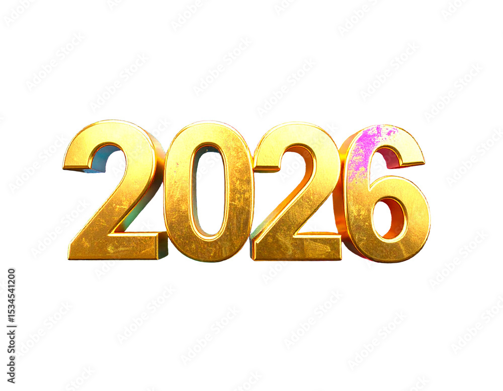 Golden 2026 with a burst of color—now on transparent background. Ready for overlays, posters, banners, and any creative project that needs instant energy and premium flair Golden 2026 with a burst of color—now on transparent background. Ready for overlays, posters, banners, and any creative project that needs instant energy and premium flair