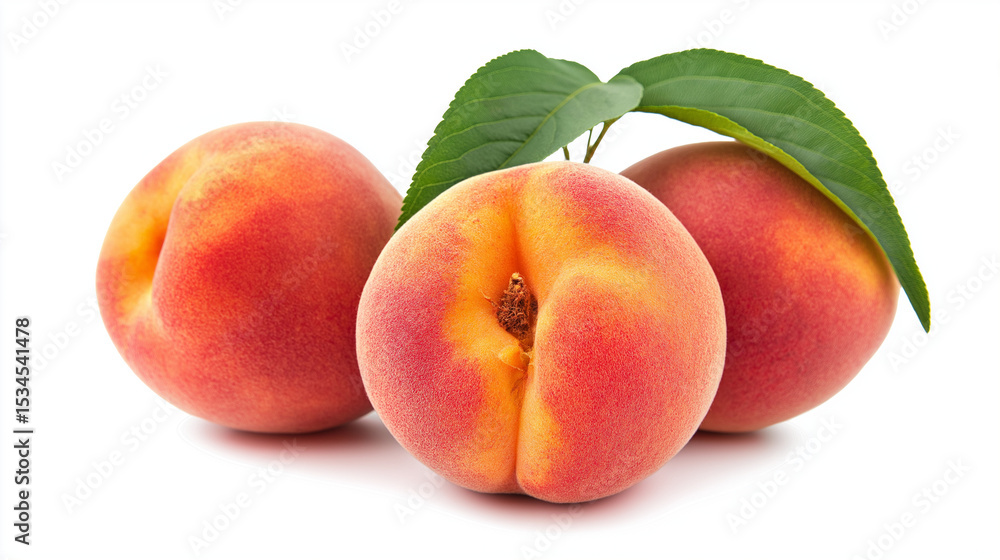 Peaches isolated on white background Peaches isolated on white background