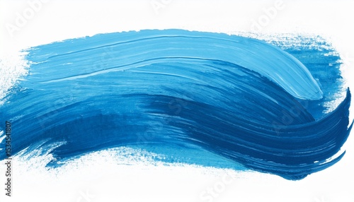 hand painted blue stroke of paint isolated on white background
