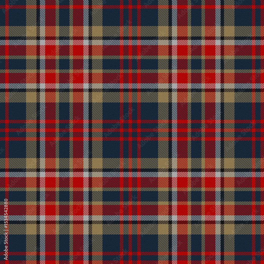 Red, Blue, Gray, Tan, Black Tartan Weave Pattern - Tile Red, Blue, Gray, Tan, Black Tartan Weave Pattern - Tile