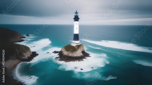 lighthouse on the coast of the mediterranean sea