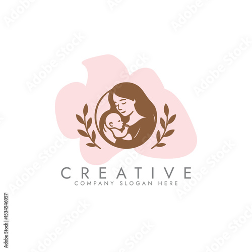Nurturing enviroment for new mothers logo,  Parenting and Family Logo, Mother and Baby Logo vector design