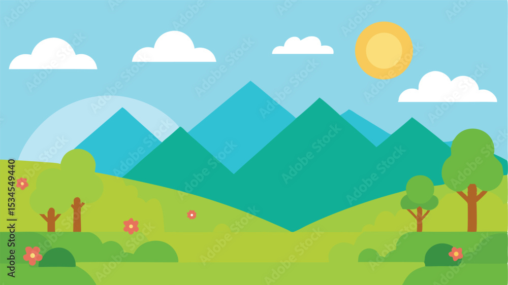landscape with trees and mountains landscape with trees and mountains