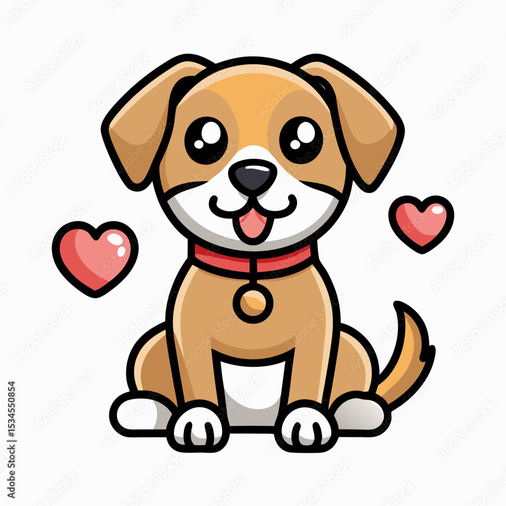 Fototapeta premium National Mutt Day Vector with Mixed-Breed Dog, Paw Prints, and Pet Icons on White Background