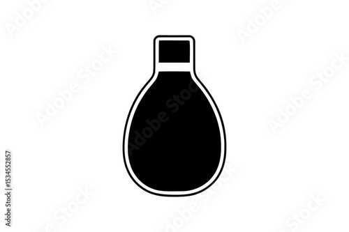 Isolated black and white bowling pin illustration