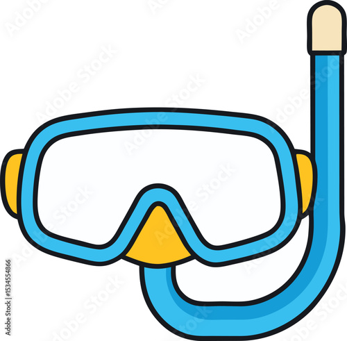 snorkel mask icon clipart vector on transparent background
