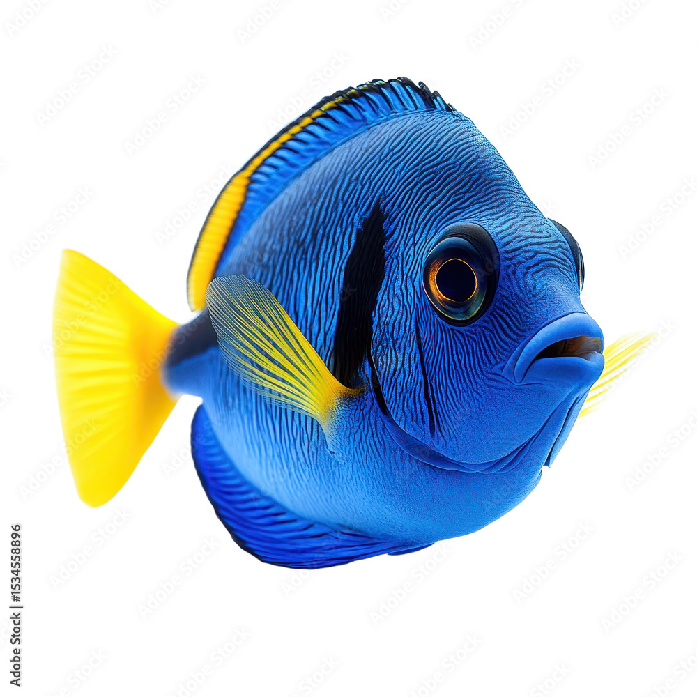 Naklejka premium Blue Tang isolated on transparent background.