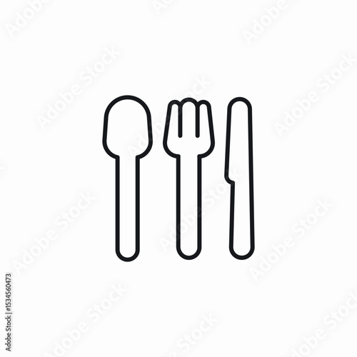 plastic tableware icon sign vector