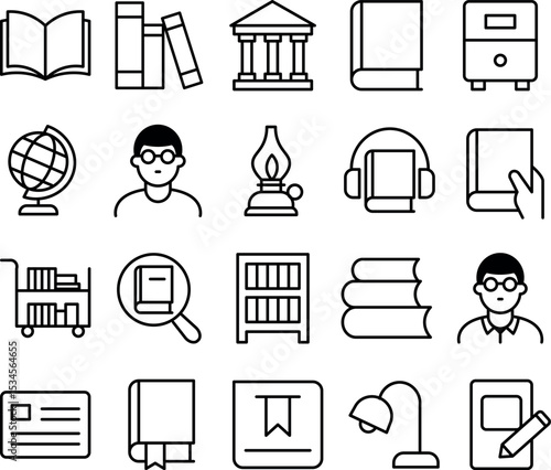 A collection of educational icons
