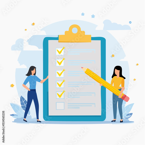 Meeting agenda, priority important task for discussion, objective or purpose to finish, planner or checklist for office work concept, smart business woman hold pencil write meeting agenda with cloc