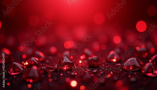 Red gems on dark ground
