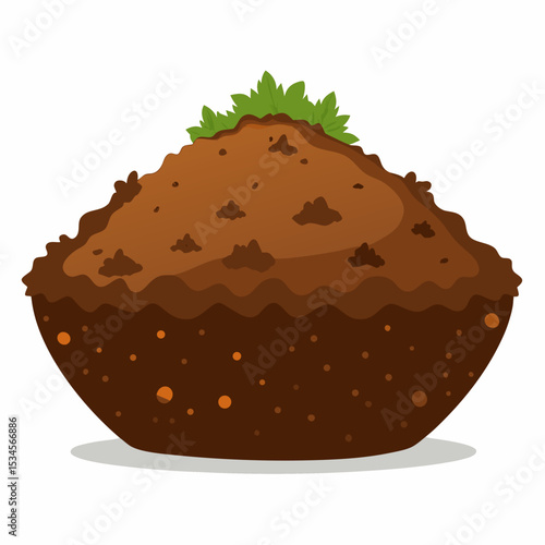 Healthy Soil Texture Close-Up Vector on White Background for World Soil Day