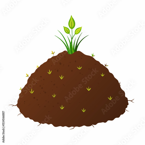 Healthy Soil Texture Close-Up Vector on White Background for World Soil Day