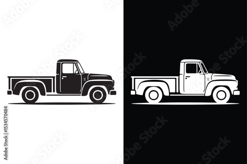 Truck pick up vector icon isolated vector icon illustration on white background.