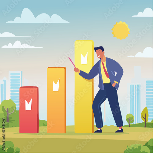 Dissatisfaction, dislike or negative feedback, angry customer or dissatisfied employee, angry review, disappointment rating or complaint concept, man pushing rating bar to dissatisfaction leve