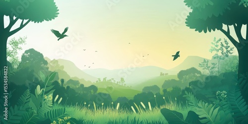 A high quality background portraying nature reserves and protected landscapes in a sustainability theme.