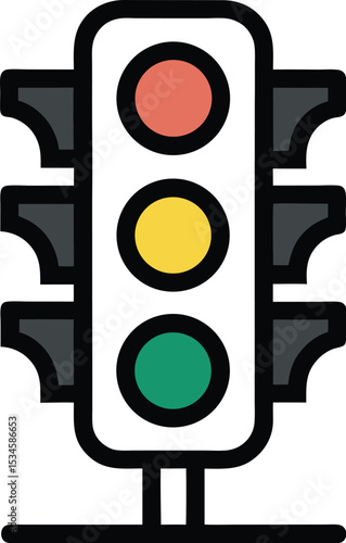 Traffic light icon. Traffic signal sign. Street regulation system.