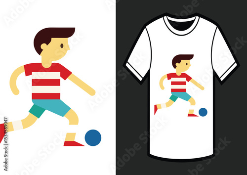 new retro stipe football player t-shirt design 