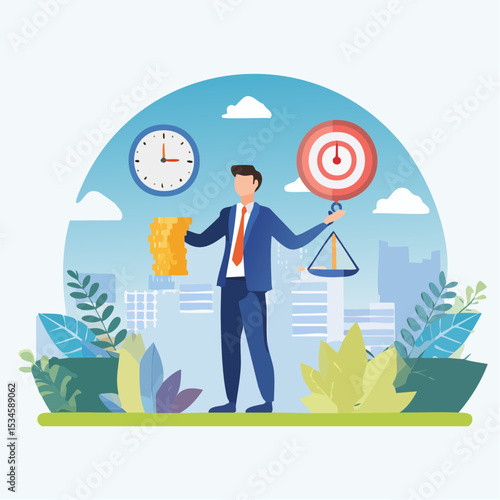 Productivity or work efficiency, employee performance or skill for work accomplishment, multitasking work or success talent concept, smart businesswoman on high performance handle multitask