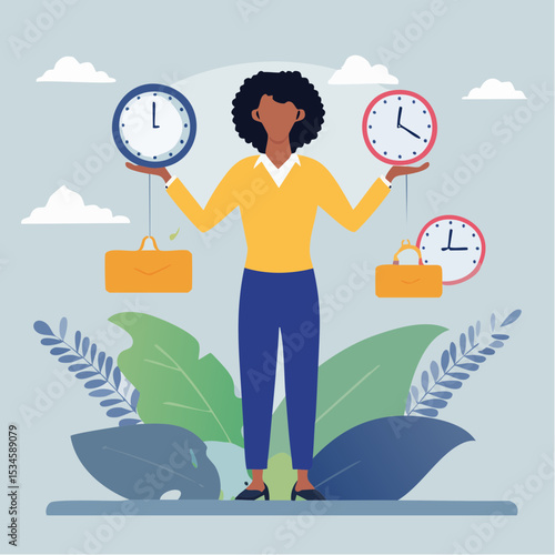 Productivity or work efficiency, employee performance or skill for work accomplishment, multitasking work or success talent concept, smart businesswoman on high performance handle multitask