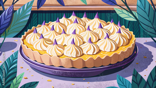 lemon meringue pie with golden toasted peaks, buttery crust, and tangy filling. A delicious homemade dessert perfect for tea time, celebrations, or summer gatherings