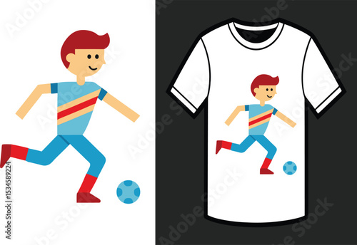 new retro stipe football player t-shirt design 